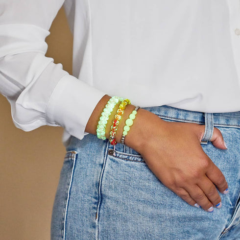 Bubblegum Dream | Rosewater x Ivory | Double Firefly Glass Bracelet